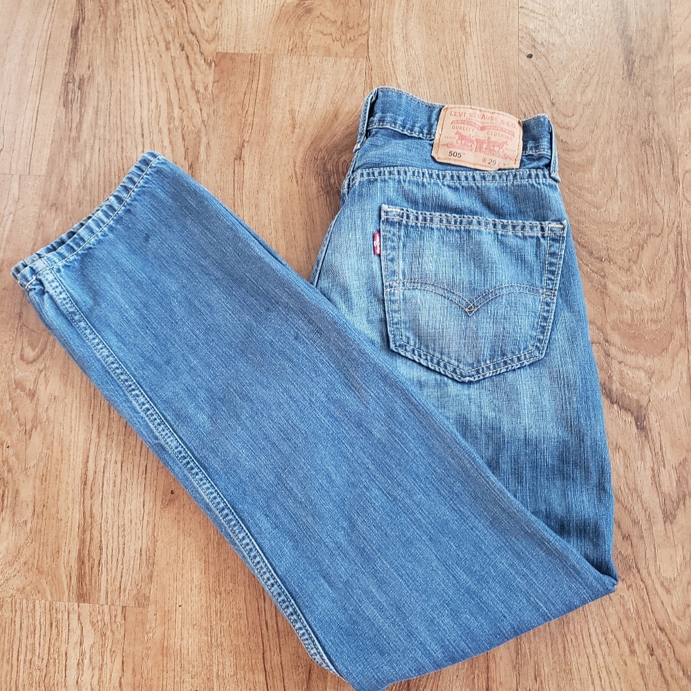 Levi's 505 blue jeans, straight cut